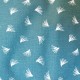 Petite couverture bleu canard petits motifs blanc